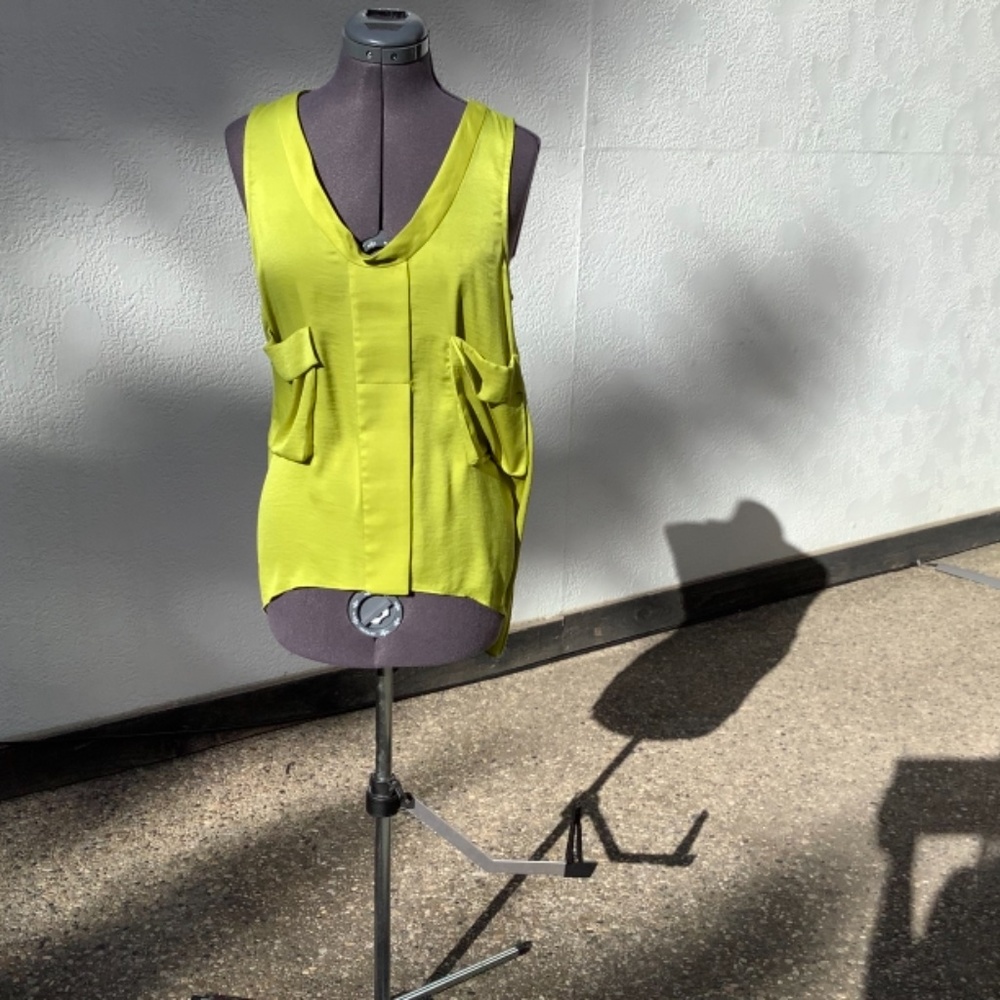 BCBG Maxazria Size medium , Chartreuse open back, loose fitting tank